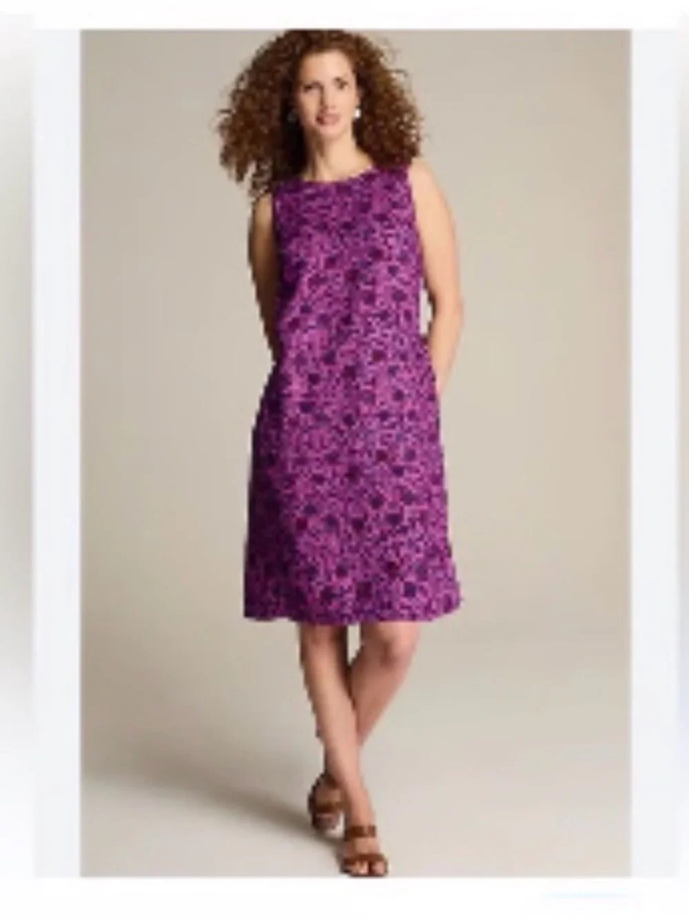 J. Jill Love Linen 100% Linen Floral Shift Dress Medium Petite - Picture 2 of 11
